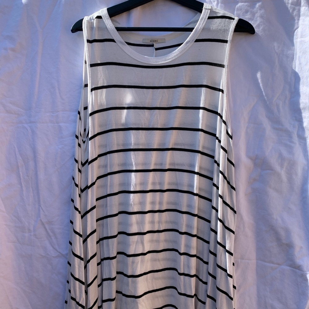 Acemi white black stripes shirt